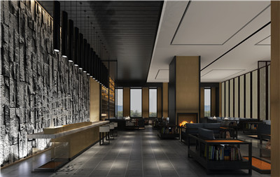 拉米黃古橡木紋酒店 · 新型墻體板材效果圖