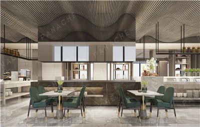 “原觸感啞光霧白柚木酒店”新型墻面裝飾板效果圖