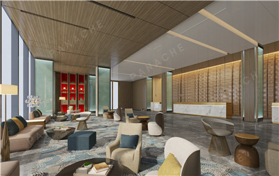 淺色胡桃木紋酒店室內(nèi)裝修設(shè)計(jì)