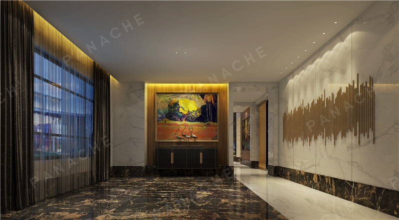 品擇金屬板搭配新中式風格別墅設計效果圖 (7)