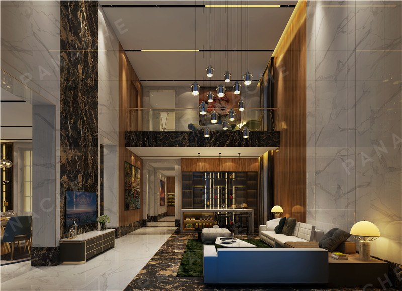 品擇金屬板搭配新中式風格別墅設計效果圖 (2)