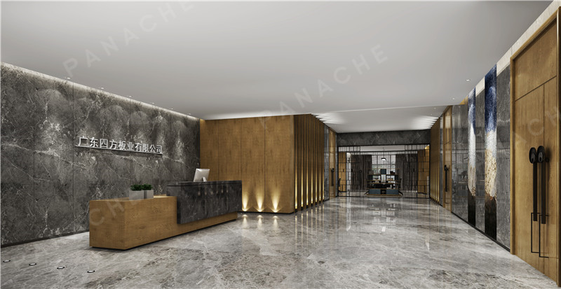 石紋與木紋搭配現(xiàn)代簡(jiǎn)約辦公室設(shè)計(jì)效果 (2)