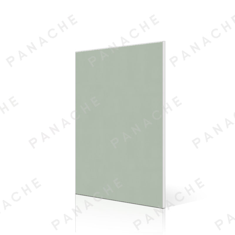 PO0495-E 霧啞素色薄荷綠金屬木飾面