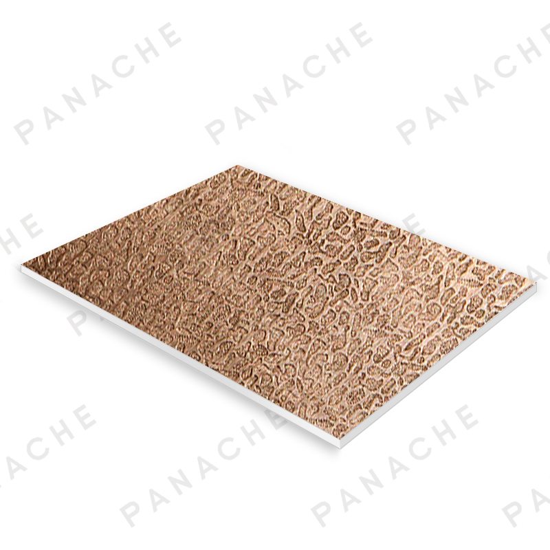 PB0419-F 棕拉絲水波紋壓花金屬木飾面