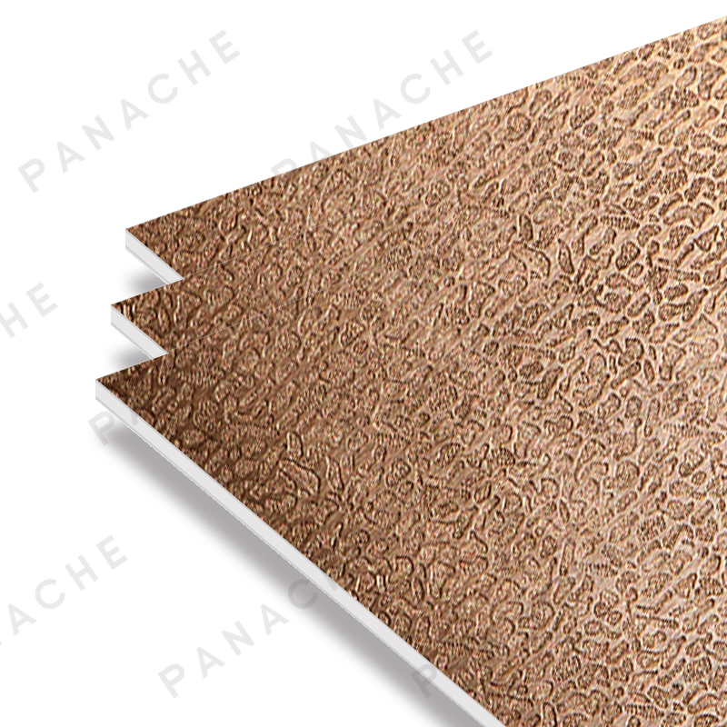 PB0419-F 棕拉絲水波紋壓花金屬木飾面